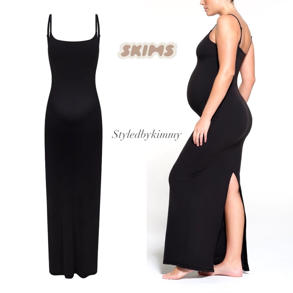 SKIMS FITS EVERYBODY MATERNITY LONG SLIP DRESS XS NWT NEW
